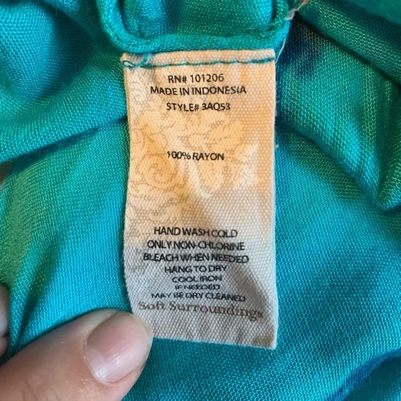 Soft Surroundings Found Paradise Dress Blue Tie Dye Sz XS Petite - Picture 6 of 6